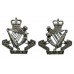 Pair of North Irish Horse Anodised (Staybrite) Collar Badges - Queen's Crown