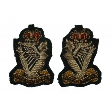 Pair of Royal Irish Rangers Officer's Bullion Dress Collar Badges