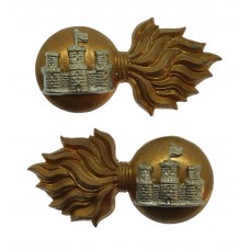 Pair of Royal Inniskilling Fusiliers Bi-Metal Collar Badges