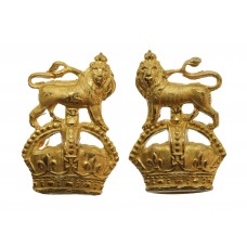 Pair of Queen's Own Royal West Kent Regiment Officer's Gilt Colla