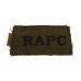 Royal Army Pay Corps (R.A.P.C.) WW2 Cloth Slip On Shoulder Title