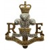 Royal Monmouthshire Royal Engineers Anodised (Staybrite) Cap Badge - Queen's Crown