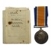WW1 British War Medal - Pte. A.G. Cook, Royal Marine Light Infantry - Wounded