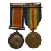 WW1 British War & Victory Medal Pair - Pte. W.H. Fortman, Machine Gun Corps - Wounded