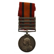 Queen's South Africa Medal (Clasps - Cape Colony, Orange Free State, Johannesburg, Diamond Hill) - Pte. E. Caswell, 6th Dragoons