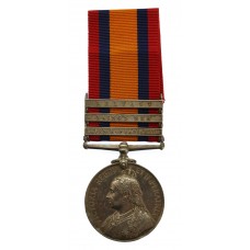 Queen's South Africa Medal (Clasps - Defence of Ladysmith, Laing's Nek, Belfast) - Pte. G. Leach, 2nd Bn. Rifle Brigade