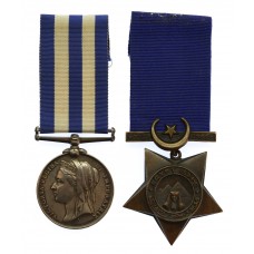 Egypt Medal and 1884-6 Khedives Star Medal Pair - Pte. W.H. Hood,