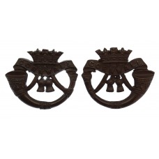 Pair of Duke of Cornwall's Light Infantry Officer's Service Dress Collar Badges