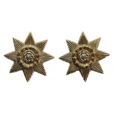 Pair of East Yorkshire Regiment Anodised (Staybrite) Collar Badges (1st Pattern)