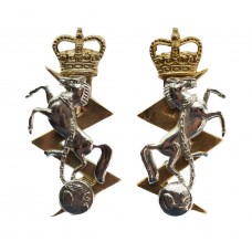 Pair of Royal Electrical & Mechanical Engineers (R.E.M.E.) Anodised (Staybrite) Collar Badges