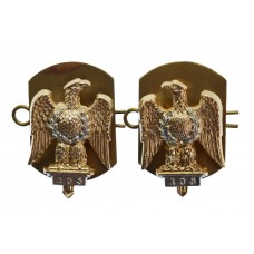 Pair of 1st Royal Dragoons Anodised (Staybrite) Collar Badges