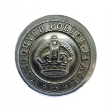 Canadian Vancouver Police Force Chrome Button - King's Crown (23m