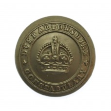 Dumbartonshire Constabulary White Metal Button - King's Crown (24mm)