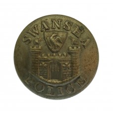 Swansea Borough Police White Metal Coat of Arms Button (24mm)