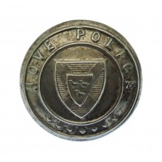 Hove Borough Police White Metal Coat of Arms Button (Pre1898 seal) (24mm)