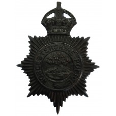 Worcestershire Constabulary (Worcestershire Police) Blackened Brass Helmet Plate - King's Crown