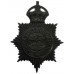 Worcestershire Constabulary (Worcestershire Police) Blackened Brass Helmet Plate - King's Crown