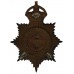 Worcestershire Constabulary (Worcestershire Police) Blackened Brass Helmet Plate - King's Crown