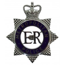 Metropolitan Police Senior Officer's Enamelled Cap Badge - Queen'