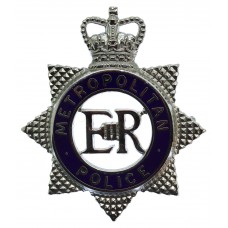 Metropolitan Police Senior Officer's Enamelled Cap Badge - Queen's Crown