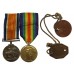 WW1 British War & Victory Medal Pair with Dog Tags - Pte. J. Robinson, West Riding Regiment (Later Royal Fusiliers)