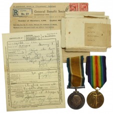 WW1 British War & Victory Medal Pair with Box of Issue & 