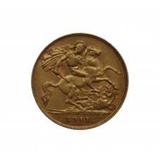 1911 George V Gold Half Sovereign Coin