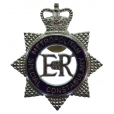 Metropolitan Special Constabulary Senior Officer's Enamelled Cap Badge - Queen's Crown