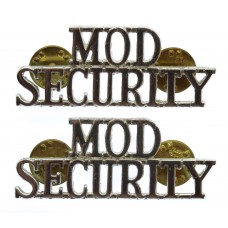 Pair of Ministry of Defence Security (MOD/SECURITY) Anodised (Staybrite) Shoulder Titles
