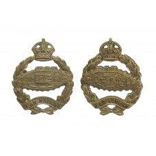 Pair of Royal Tank Regiment Collar Badges - King's Crown