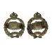 Pair of Royal Tank Regiment Collar Badges - King's Crown