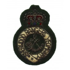 Sherwood Rangers Yeomanry Officer's Bullion Beret Badge - Queen's Crown