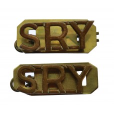 Pair of Sherwood Rangers Yeomanry (SRY) Shoulder Titles
