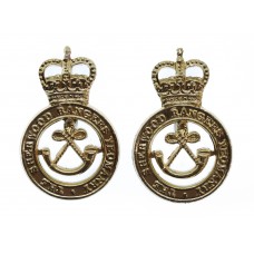 Pair of Sherwood Rangers Yeomanry Anodised (Staybrite) Collar Badges