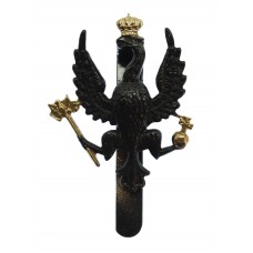 14th/20th King's Hussars Black Anodised (Staybrite) Cap Badge