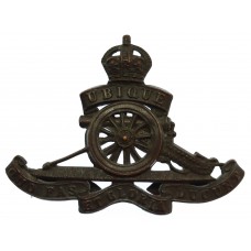 Royal Artillery Officer's Service Dress Cap Badge - King's Crown