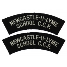 Pair of Newcastle-U-Lyme School C.C.F. Cloth Shoulder Titles