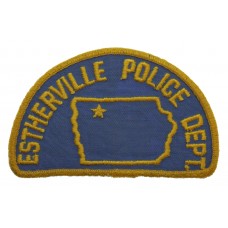 United States Estherville Police Dept. Cloth Patch Badge