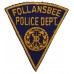 United States Follansbee Police Dept. Cloth Patch Badge