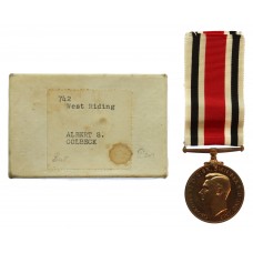 George VI Special Constabulary Long Service Medal with Box - Albert S. Colbeck, West Riding Special Constabulary