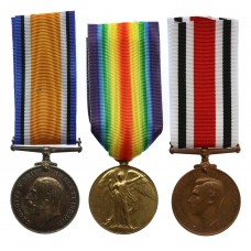 WW1 British War Medal, Victory Medal and Special Constabulary Long Service Medal Group of Three - Pte. G.E. Riseley, 5th Bn. Norfolk Regiment
