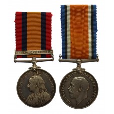 Queen's South Africa Medal (Clasp - Defence of Ladysmith) and British War Medal - Pte. J. Haigh, 11th Hussars (Attd. 5th Dragoon Guards)