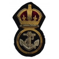 Royal Navy Petty Officer's Gilt Metal Economy Cap Badge - King's 