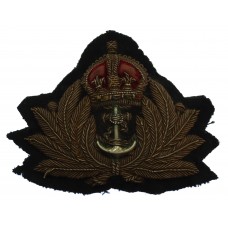 Royal Navy Officer's Bullion Cap Badge - King's Crown