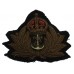 Royal Navy Officer's Bullion Cap Badge - King's Crown