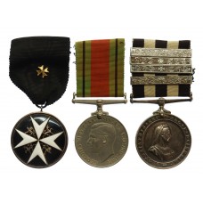 Order of St. John, WW2 Defence Medal and Service Medal of the Order of St. John Group of Three - Sgt. G.A. Tucker, No.5 Dist. St. John Ambulance Brigade