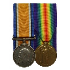 WW1 British War & Victory Medal Pair - Pte. T. Scully, 6th Bn. West Yorkshire Regiment - Wounded