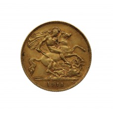1911 George V Gold Half Sovereign Coin