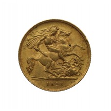1912 George V Gold Half Sovereign Coin