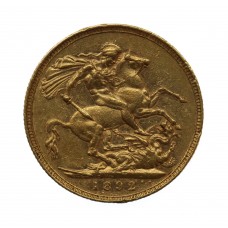 1892 Victoria 22ct Gold Sovereign Coin